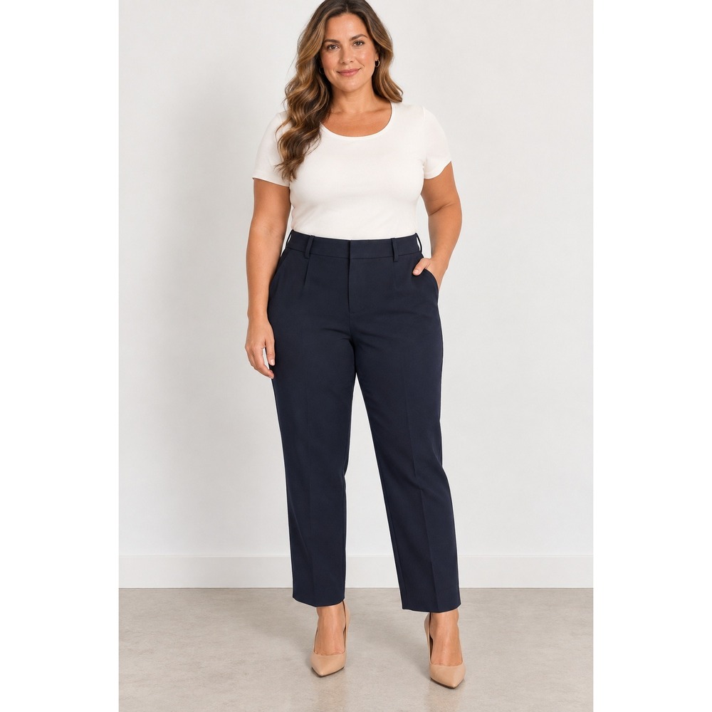 A New Day Womens High Rise Ankle Pants Black Size 4R Slightly Fitted Stretch
